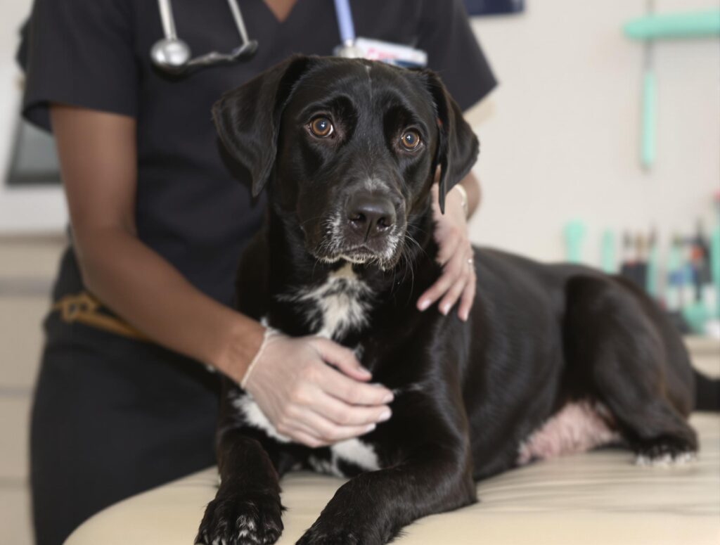 Energetic medium-sized dog running joyfully through a sunlit park, symbolizing vitality and health, related to heartworm treatment for dogs.