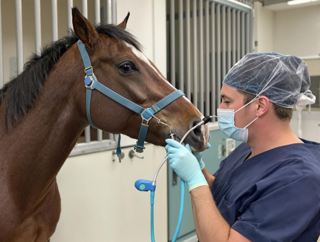 Close-up of a horse's eye showcasing detail and emotion, highlighting signs of potential health issues.