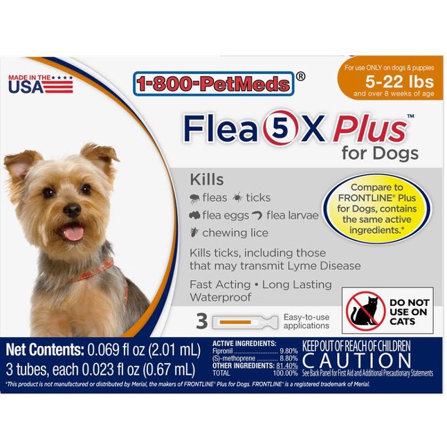 Product image for Flea 5x Plus for dogs.