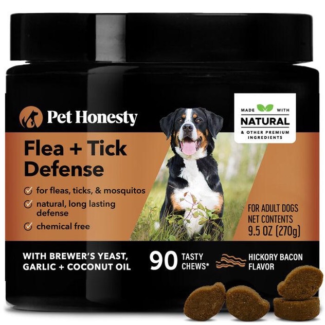 Product image of a jar of Pet Honesty flea and tick defense.