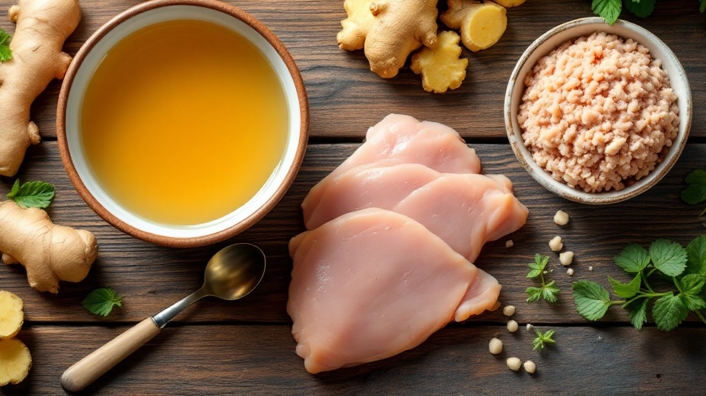 fresh food ingredients on a wooden table
