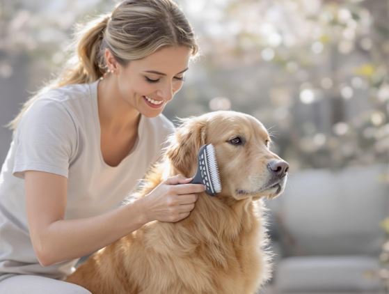 brushing-and-bonding-golden-retriever