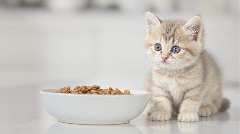kitten-beside-a-bowl-of-food