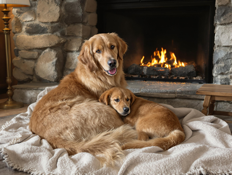 two-gold-retrievers-on-blanket