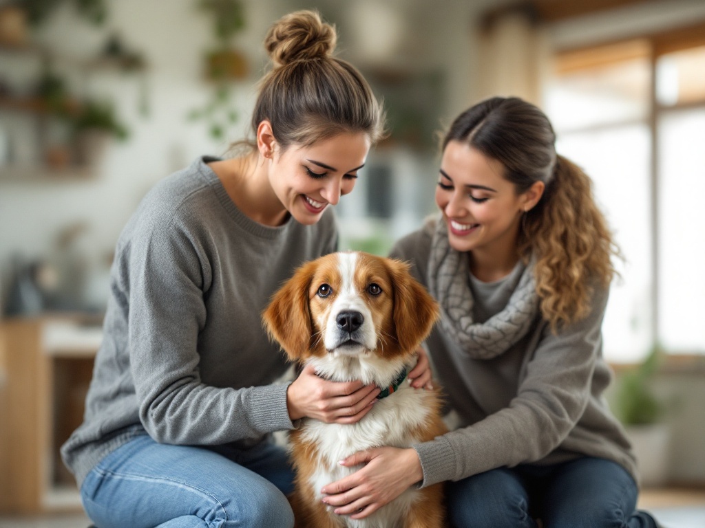 woman-offering-a-treat-to-a-golden-retriever-mix