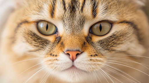 A close-up of a cat's eyes