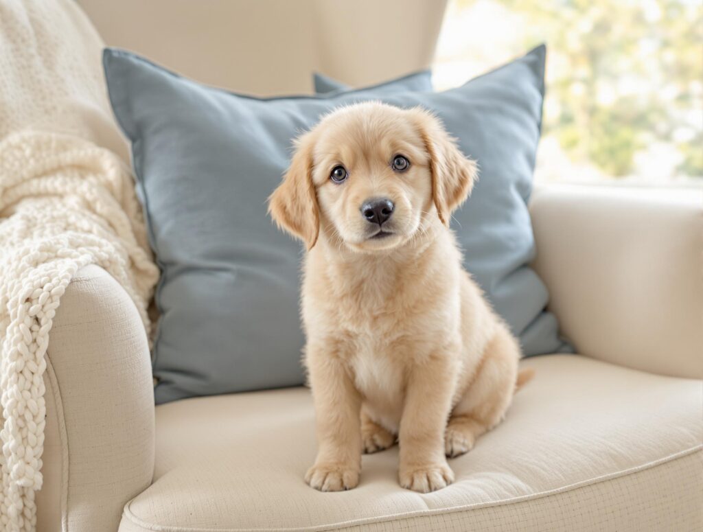 a puppy showing curious body language